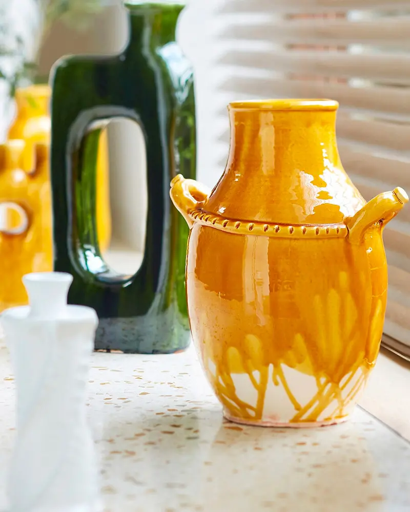 vase céramique jaune
