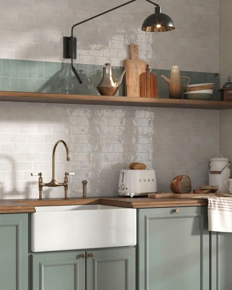 deco cuisine chic carrelage zellige blanc