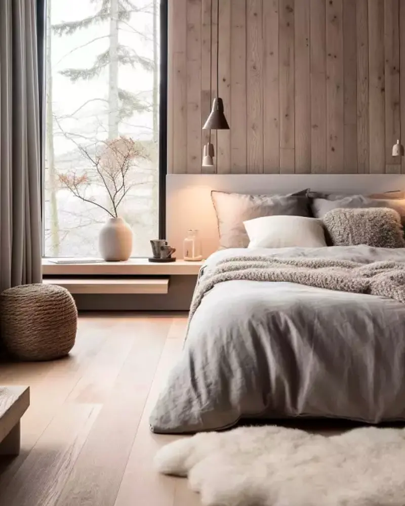 fausse fourrure deco chambre scandinave cocooning
