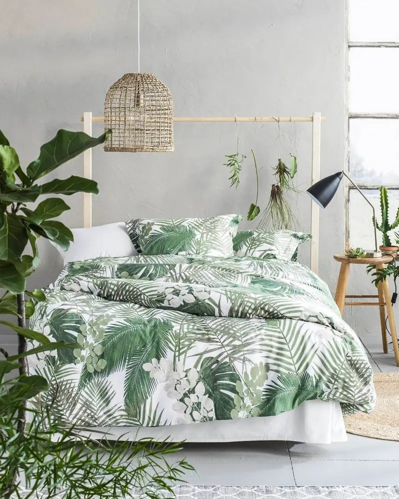 housse de couette tropicale deco chambre