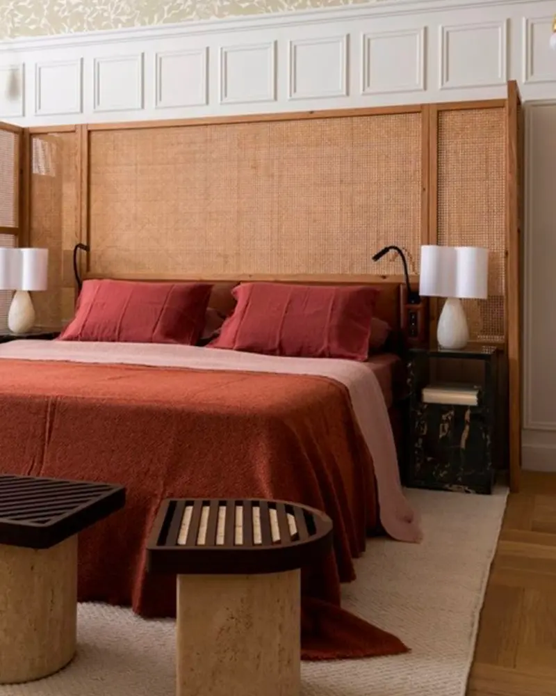 chambre deco cannage