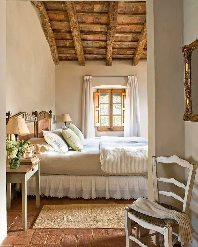 deco chambre campagne beige blanc