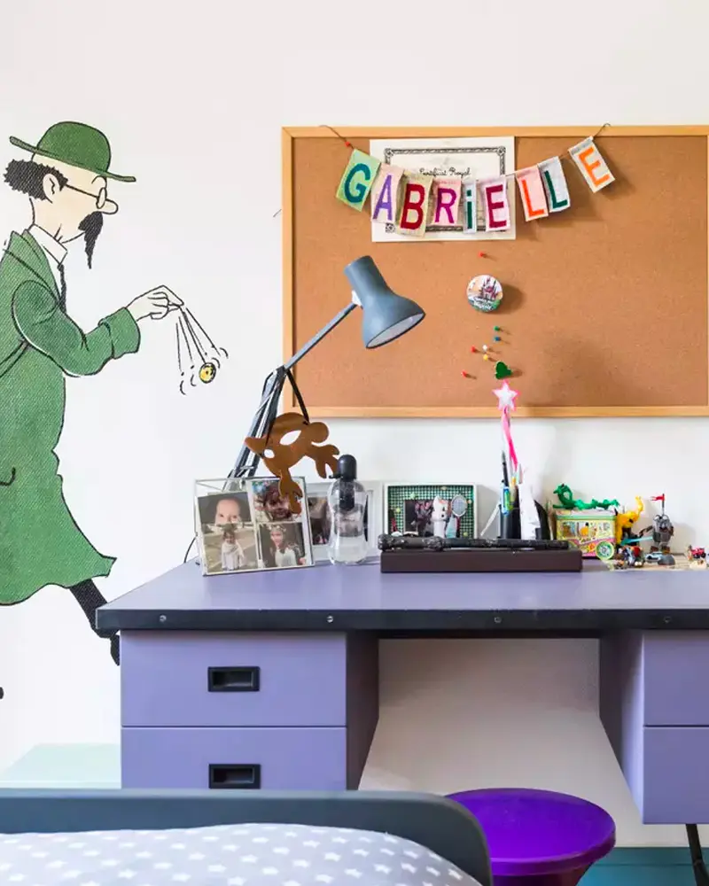 deco bureau violet vintage