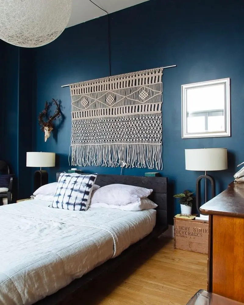 deco chambre boheme bleu