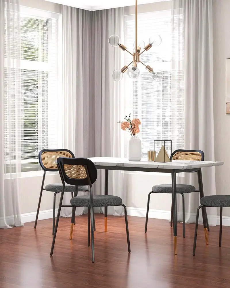 deco salle a manger moderne chaise cannage