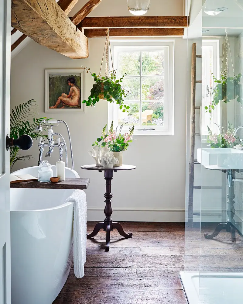 deco salle de bain cosy cocooning chic campagne