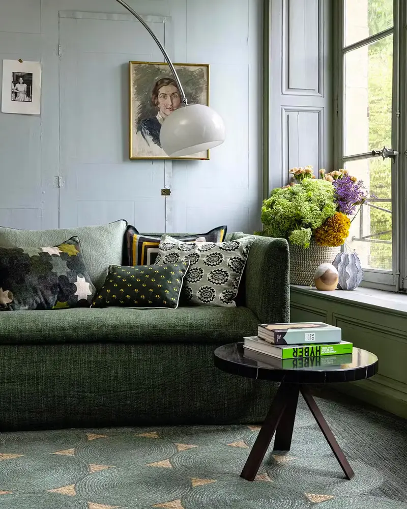 deco salon nature vintage vert