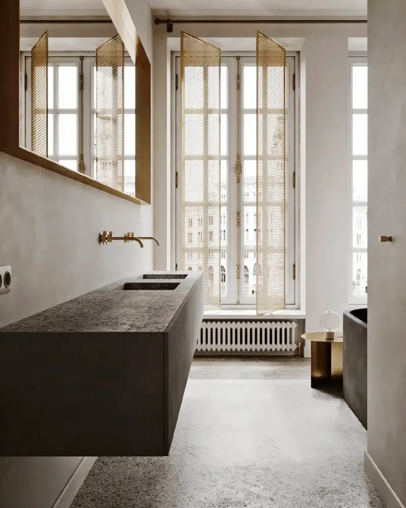 deco salle de bain zen beton