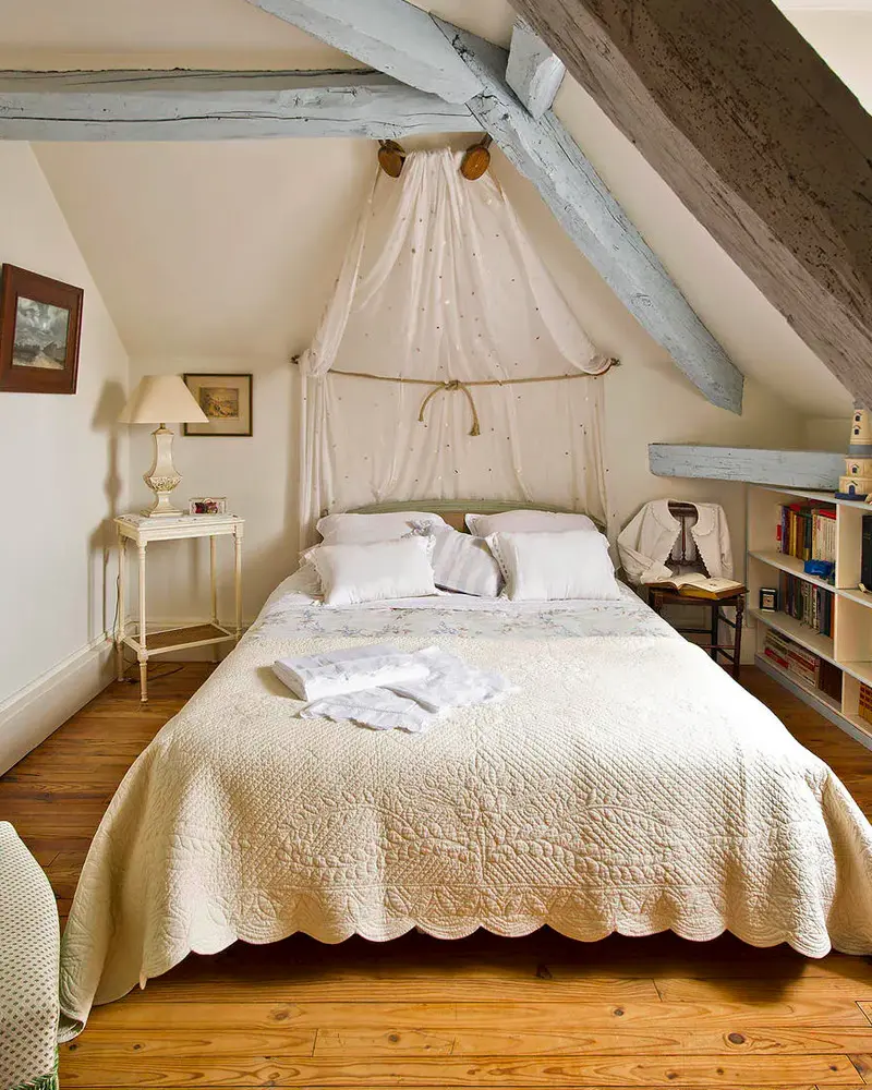 deco chambre campagne romantique blanche