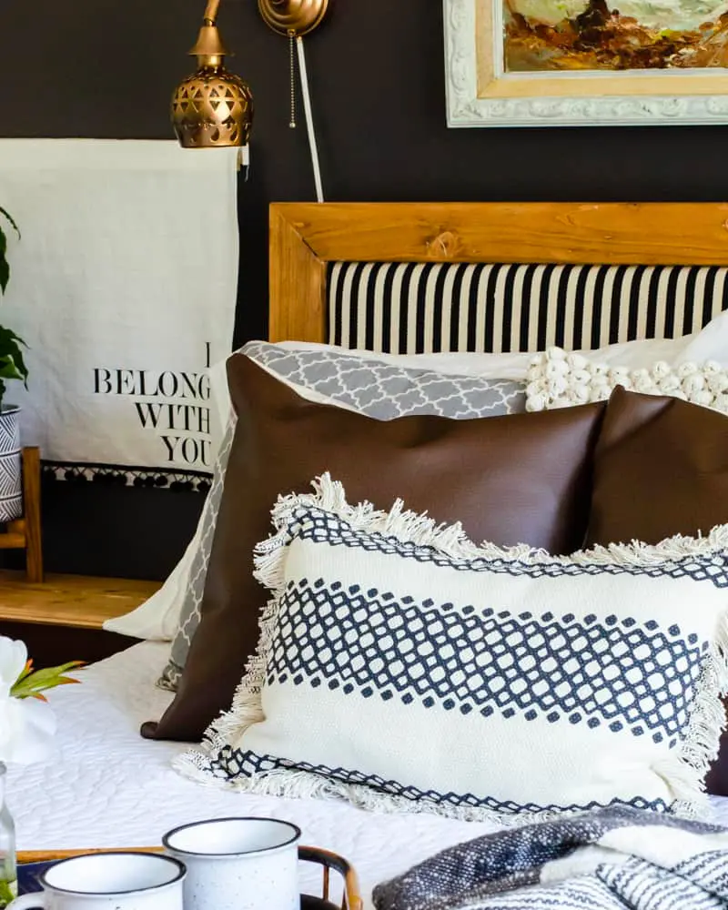 coussin cuir deco chambre boheme