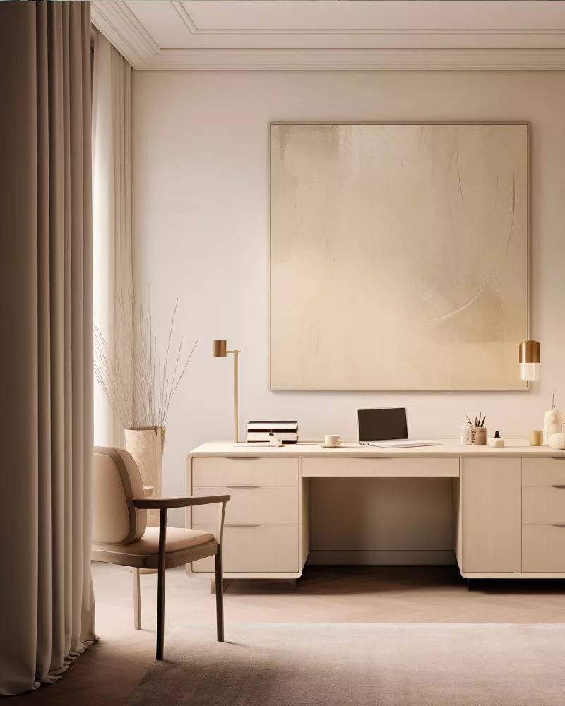 deco bureau minimaliste beige