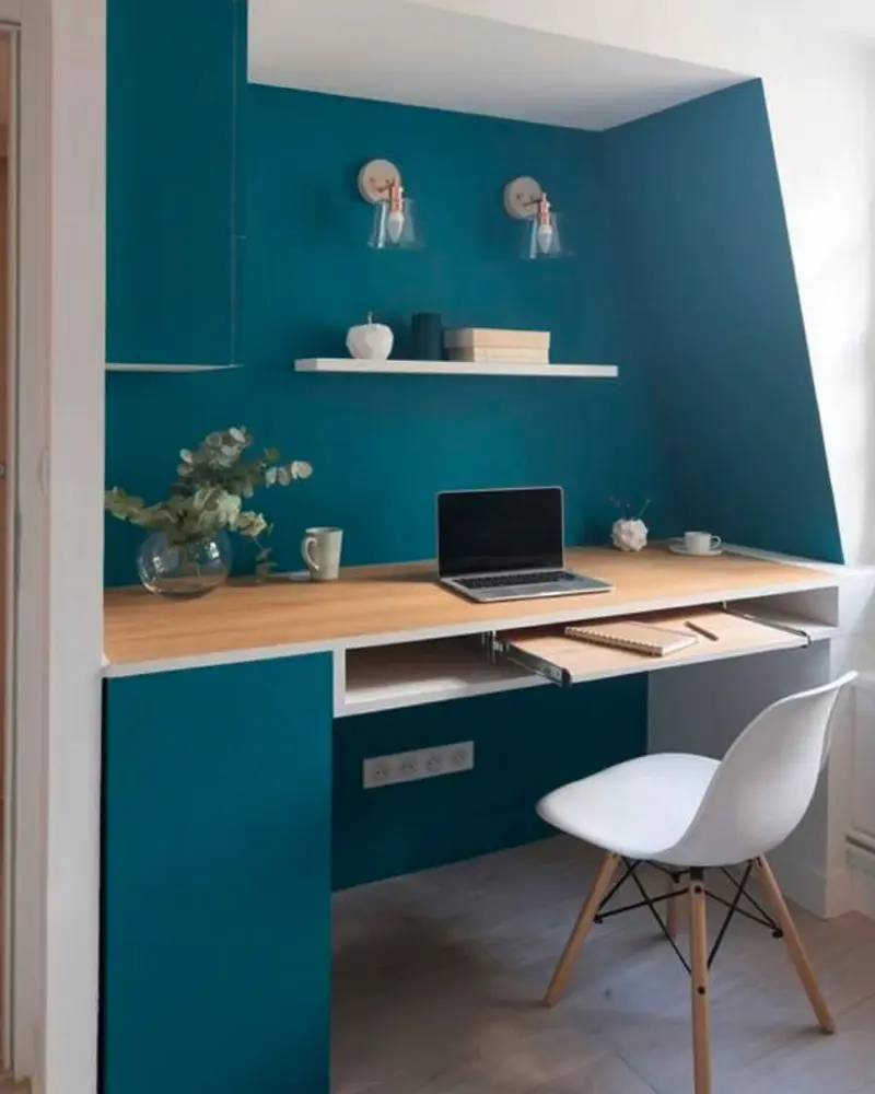 deco coin bureau bleu blanc