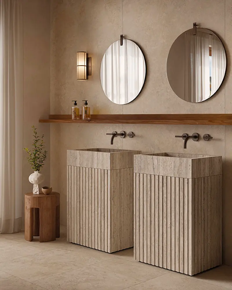 deco salle de bain minimaliste zen pierre