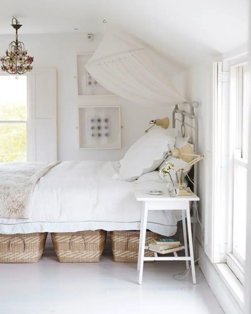 total look blanc chambre campagne romantique