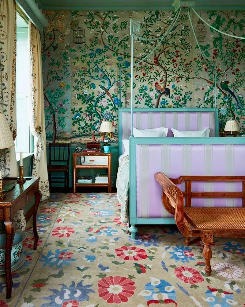 deco chambre campagne papier peint