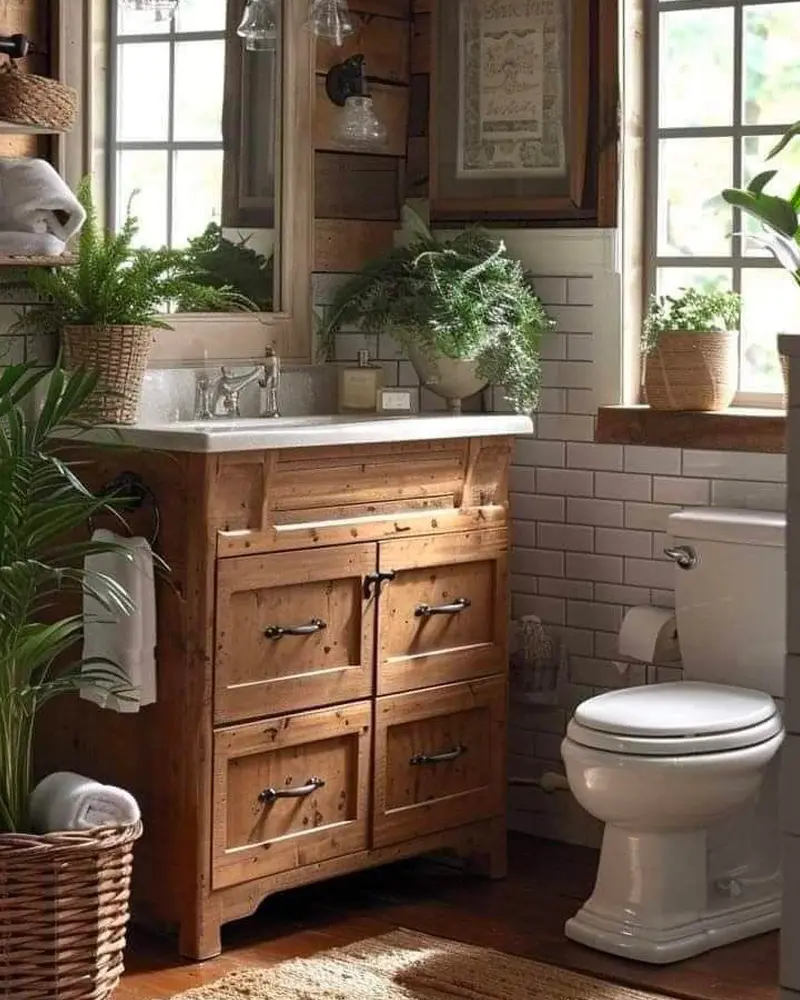 salle de bain cosy cocooning bois