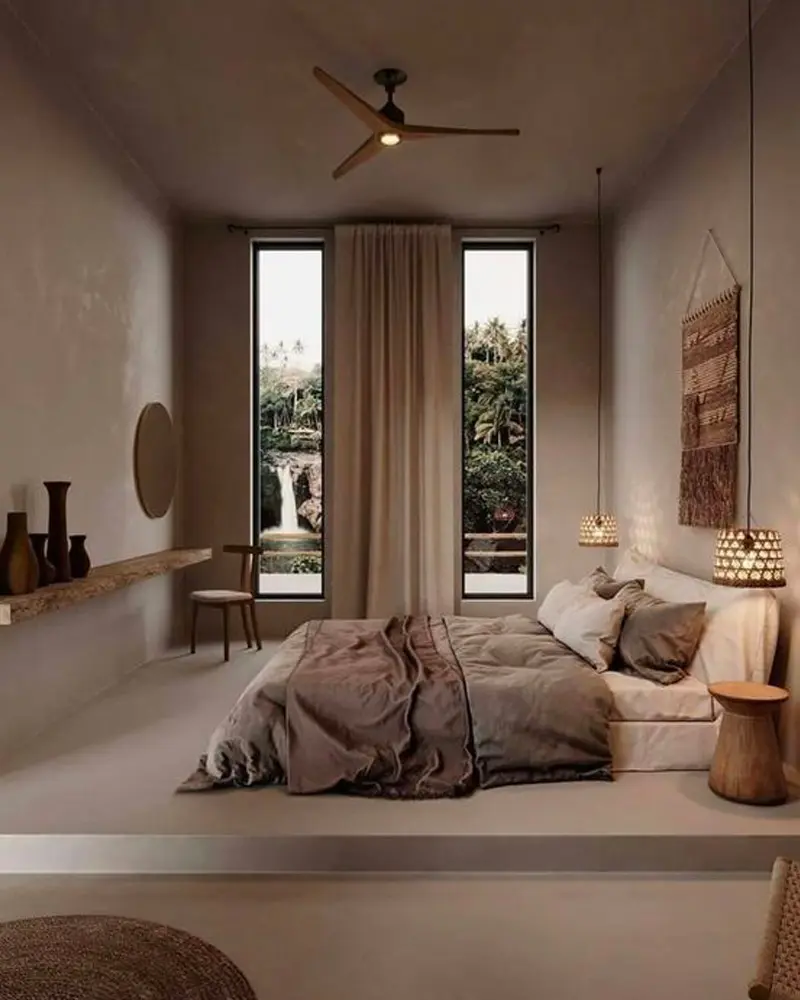 deco chambre zen japandi beige