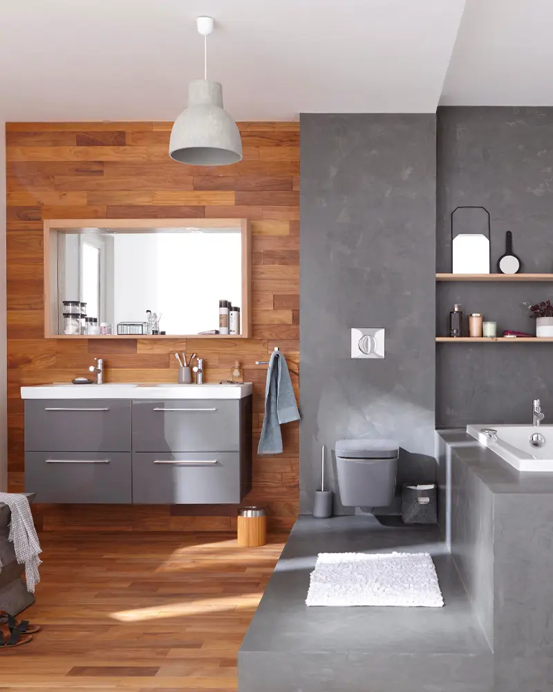 deco salle de bain beton bois