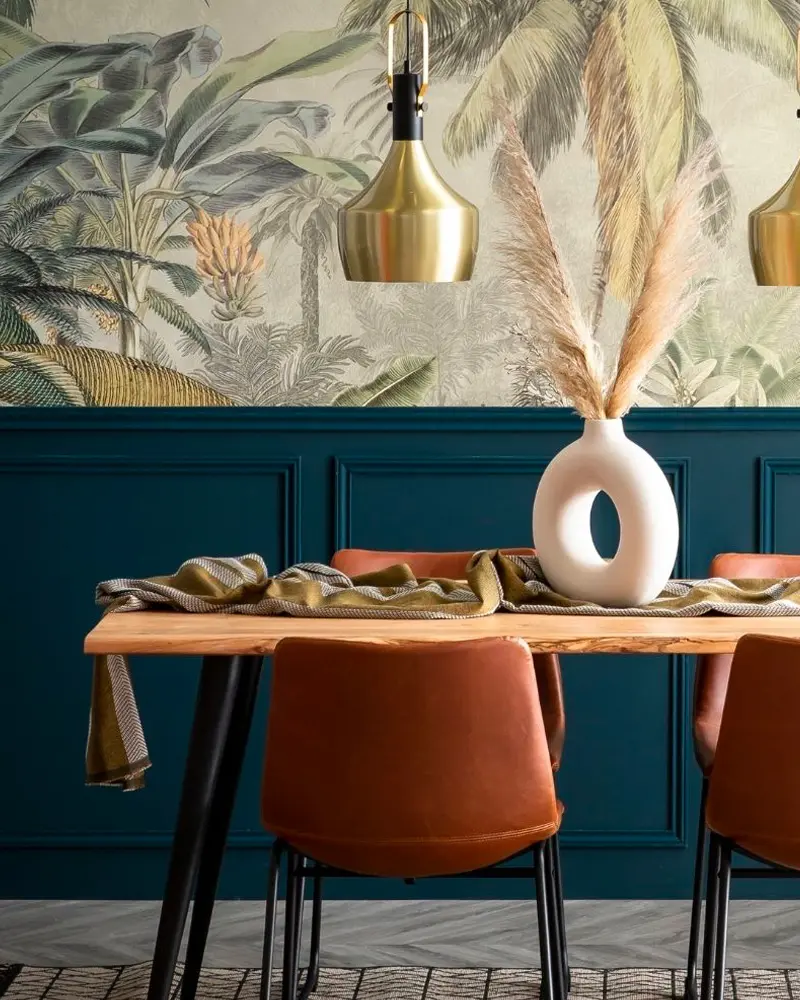 deco salle a manger tropicale chic