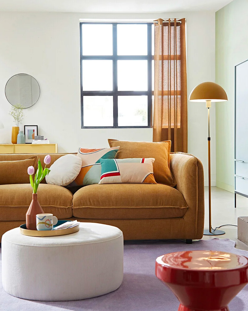 canape moderne jaune moutarde