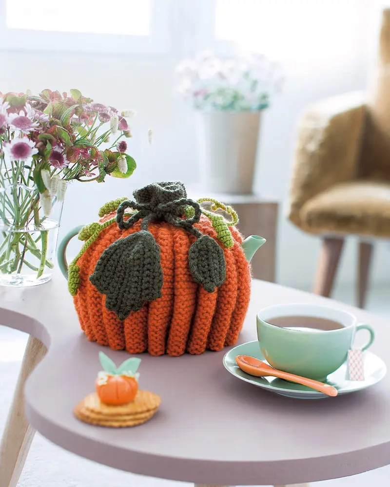 citrouille crochet diy halloween cache theiere
