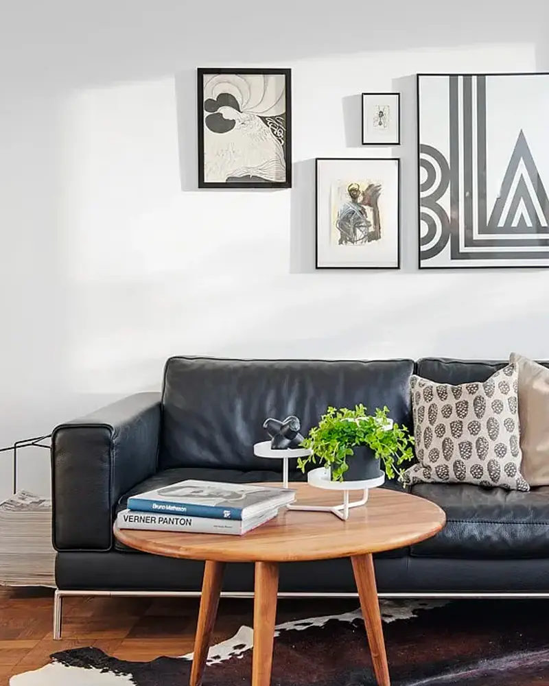 deco appartement moderne cuir noir salon