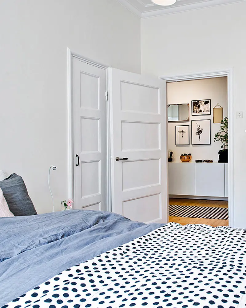deco appartement scandinave vintage noir blanc chambre