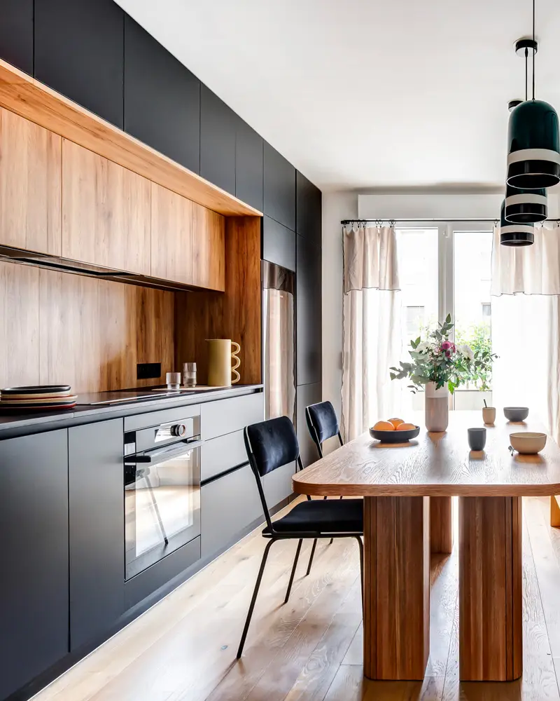deco cuisine moderne noir bois