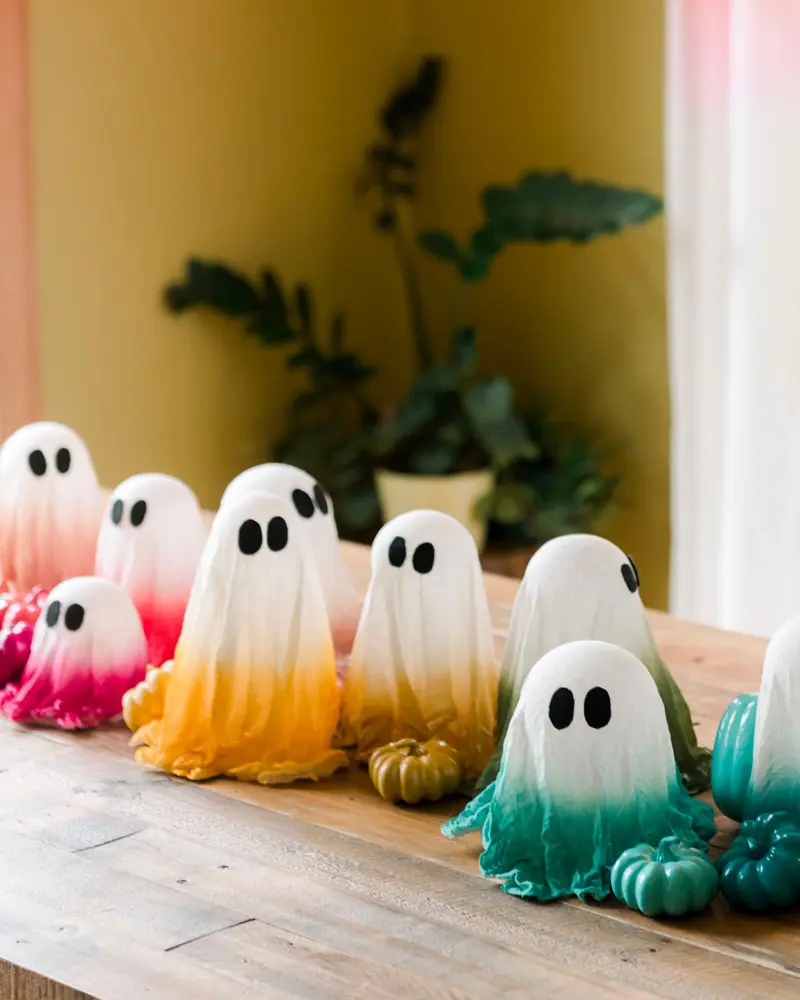 fantômes colorés diy halloween