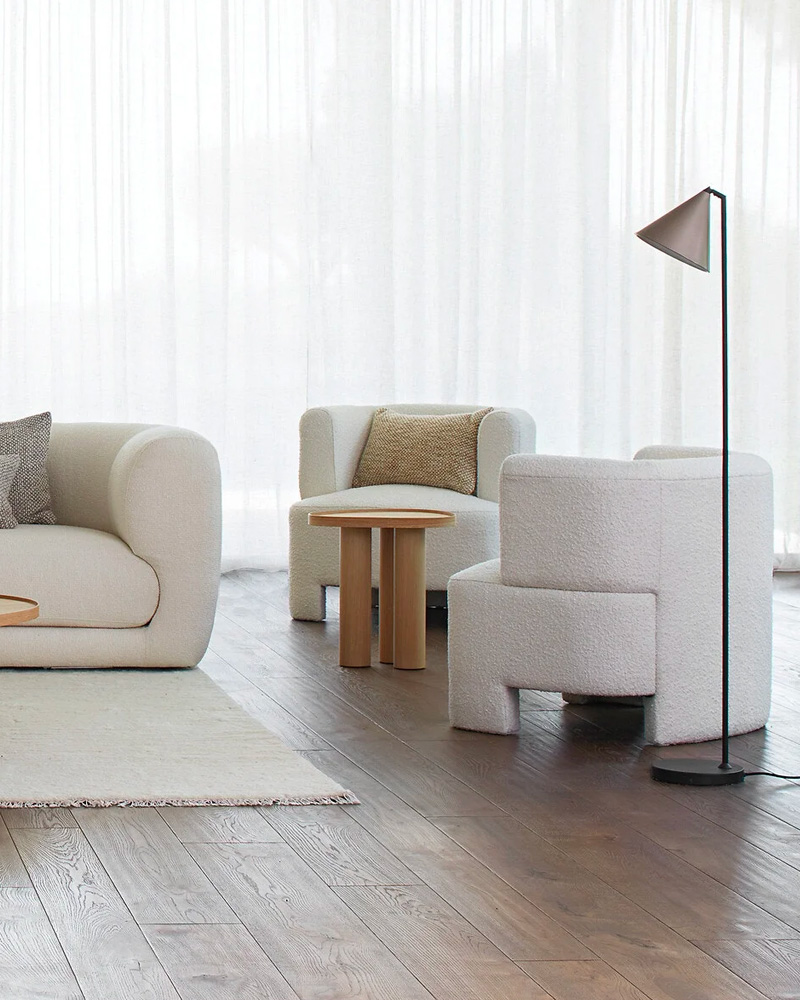 fauteuil cocooning tissu bouclette