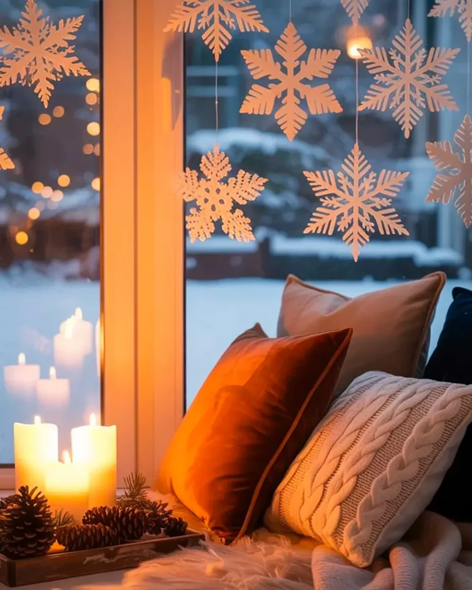 flocon suspendu diy deco fenetre noel