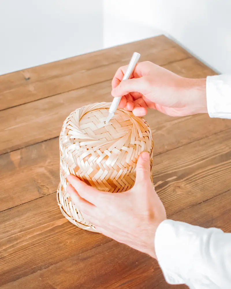 lampe ikea hack panier klynnon étape 1