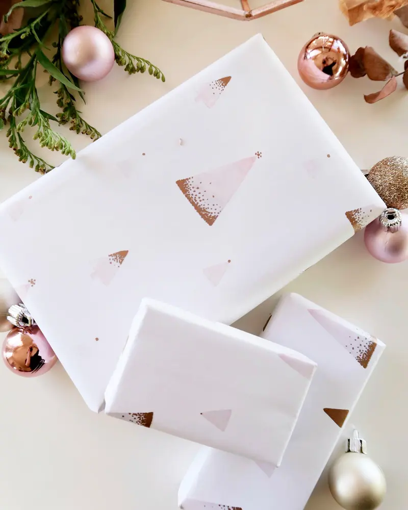 papier cadeau sapin rose a imprimer noel diy