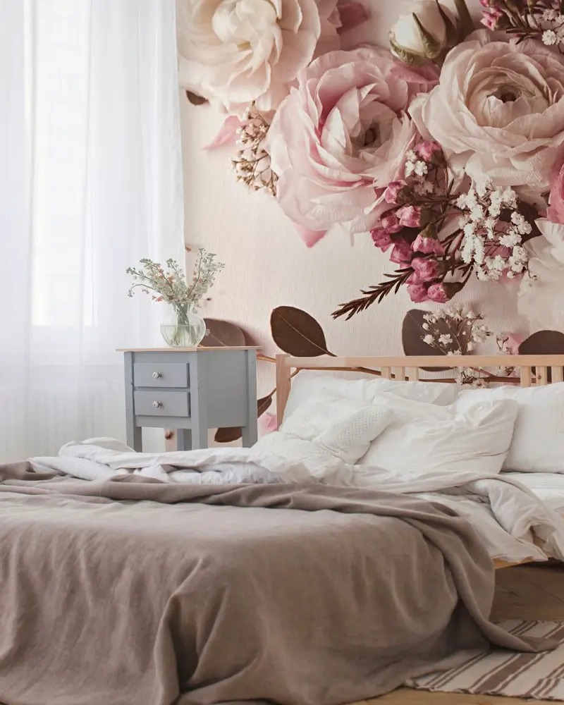 papier floral deco chambre