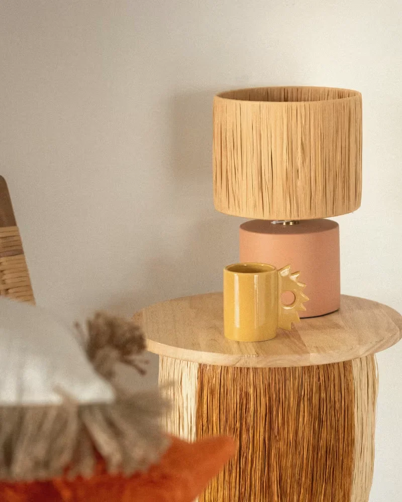 Petite lampe en raphia terracotta Maisons du Monde