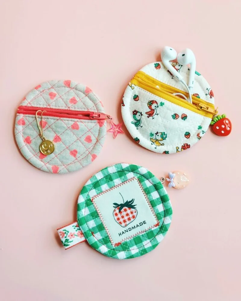 porte monnaie diy tissu rond