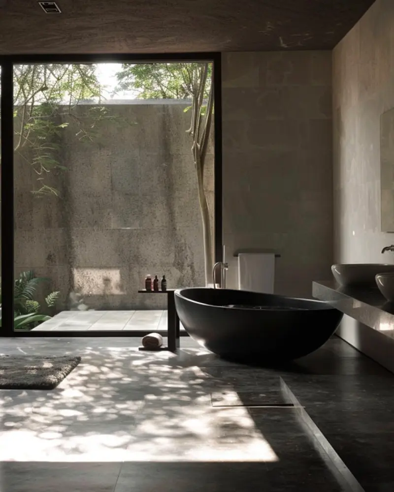 deco salle de bain minimaliste noire