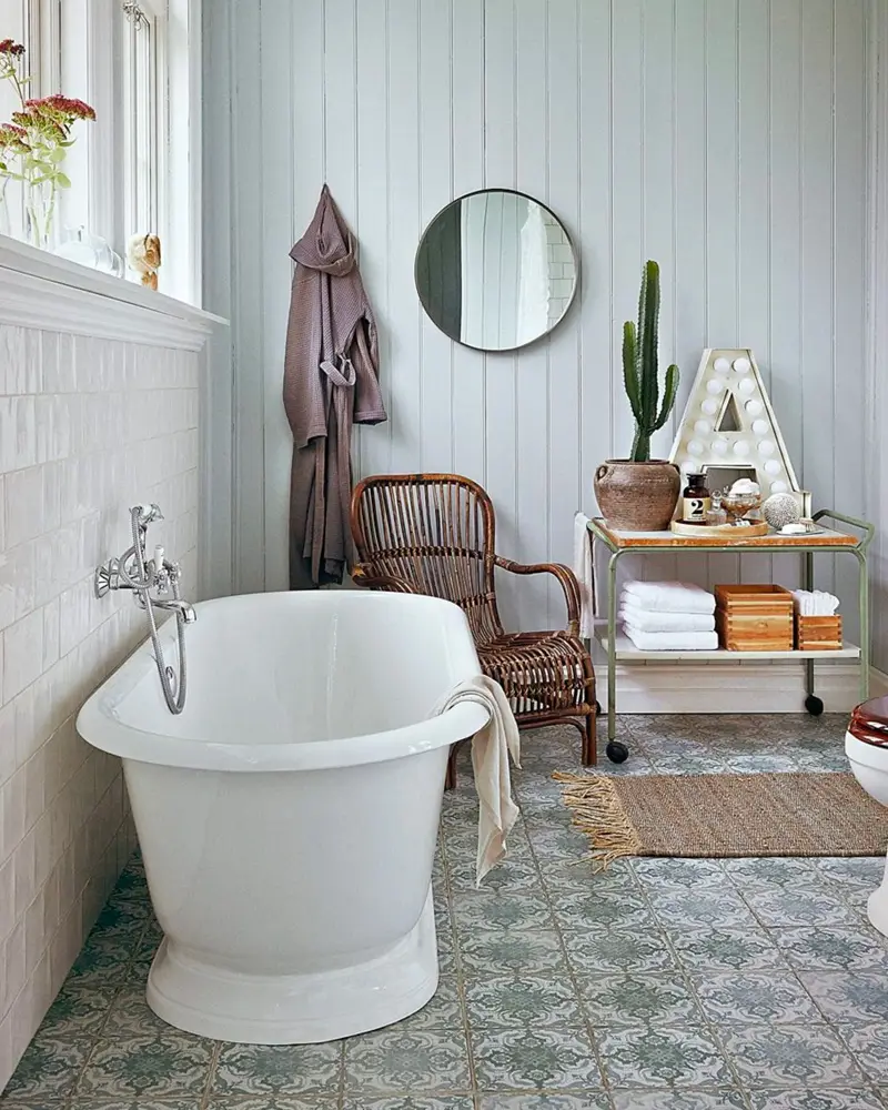 deco salle de bain recup vert