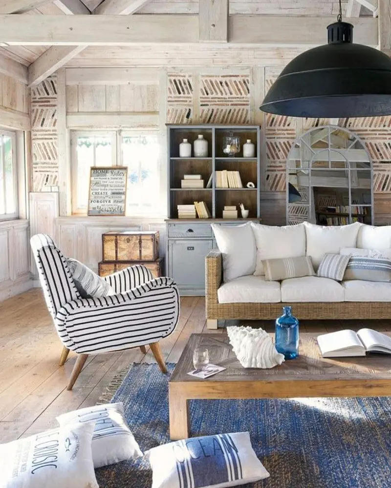 deco salon bleu bord de mer