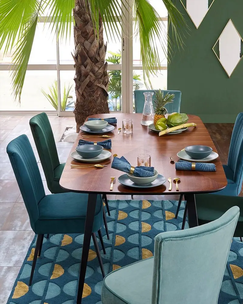 deco salle a manger tropicale chic vintage
