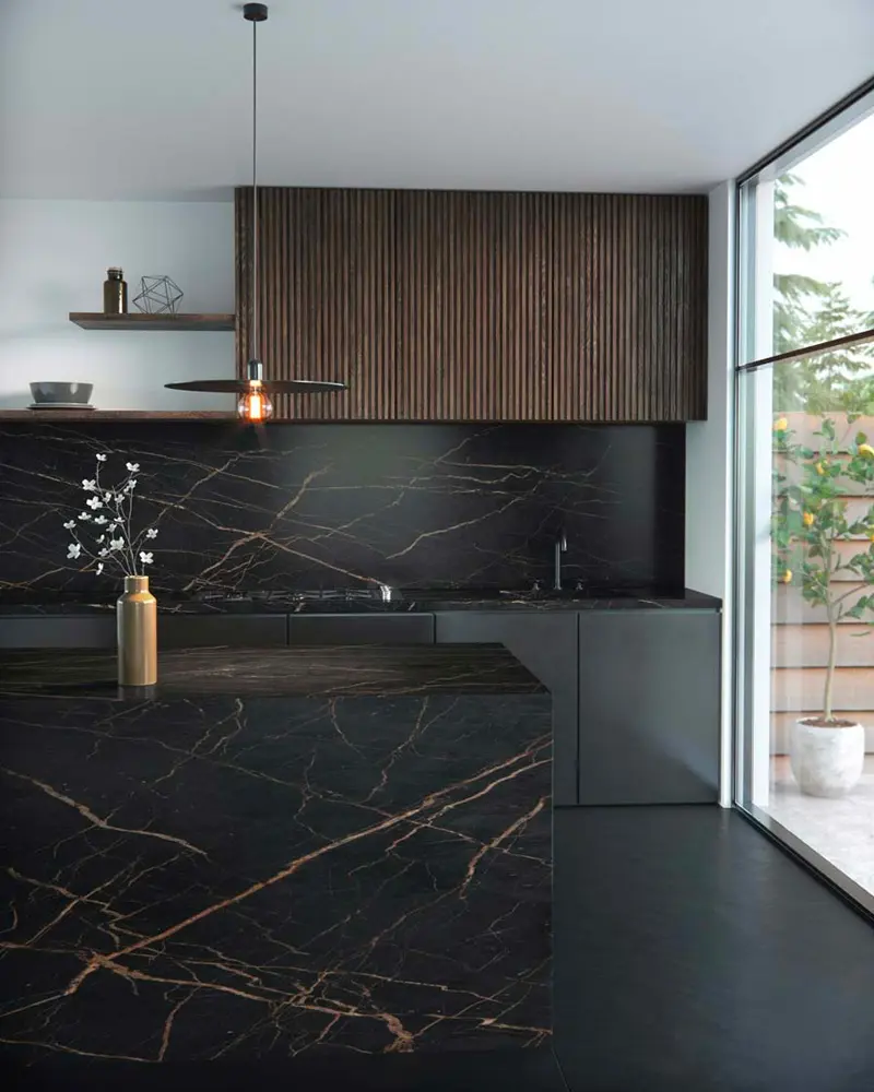 deco cuisine marbre noir