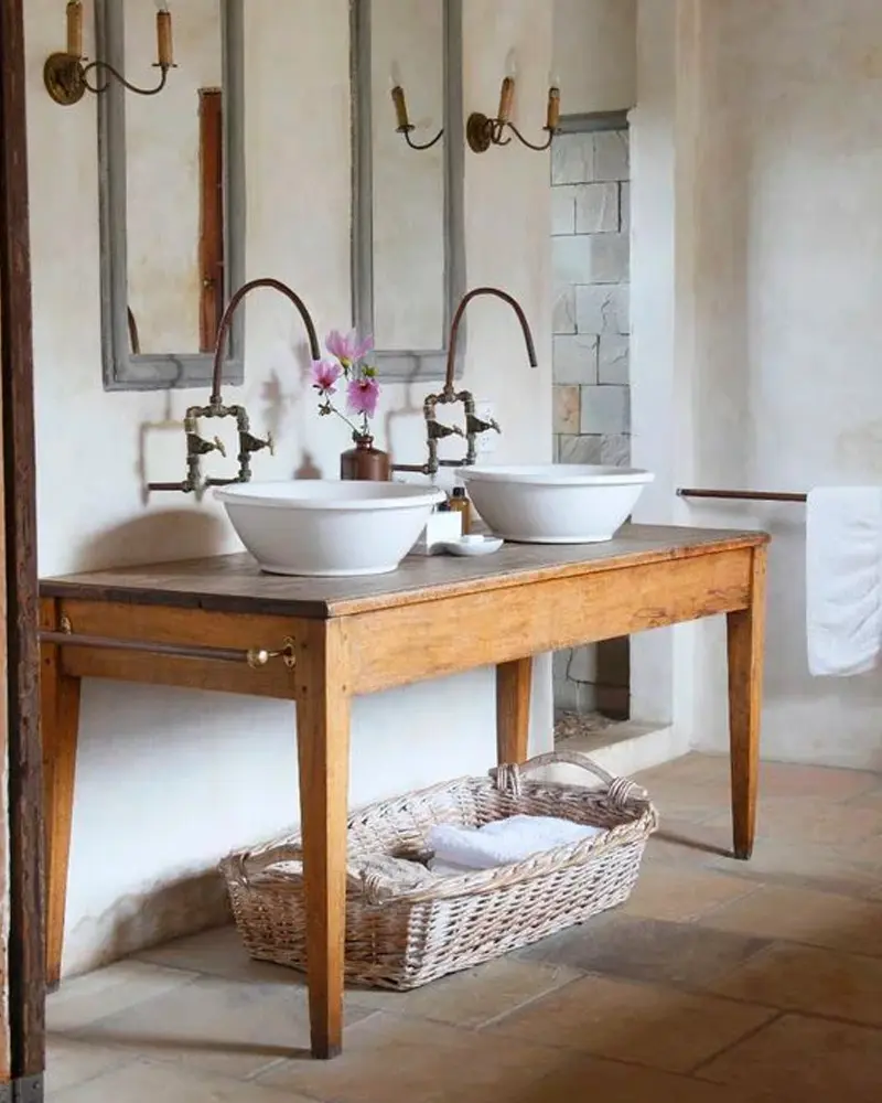 deco salle de bain cosy cocooning bois
