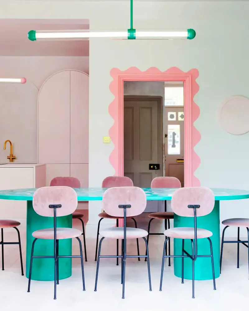 cadre porte ondule deco salle a manger