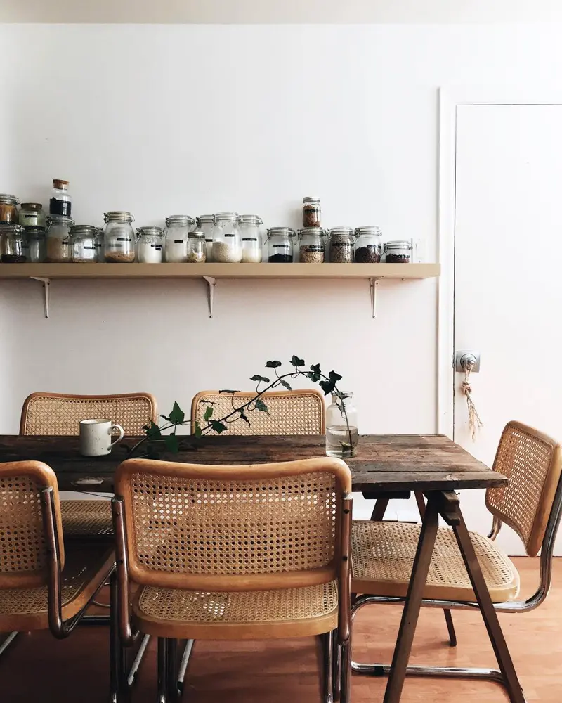 chaise cannage deco salle a manger