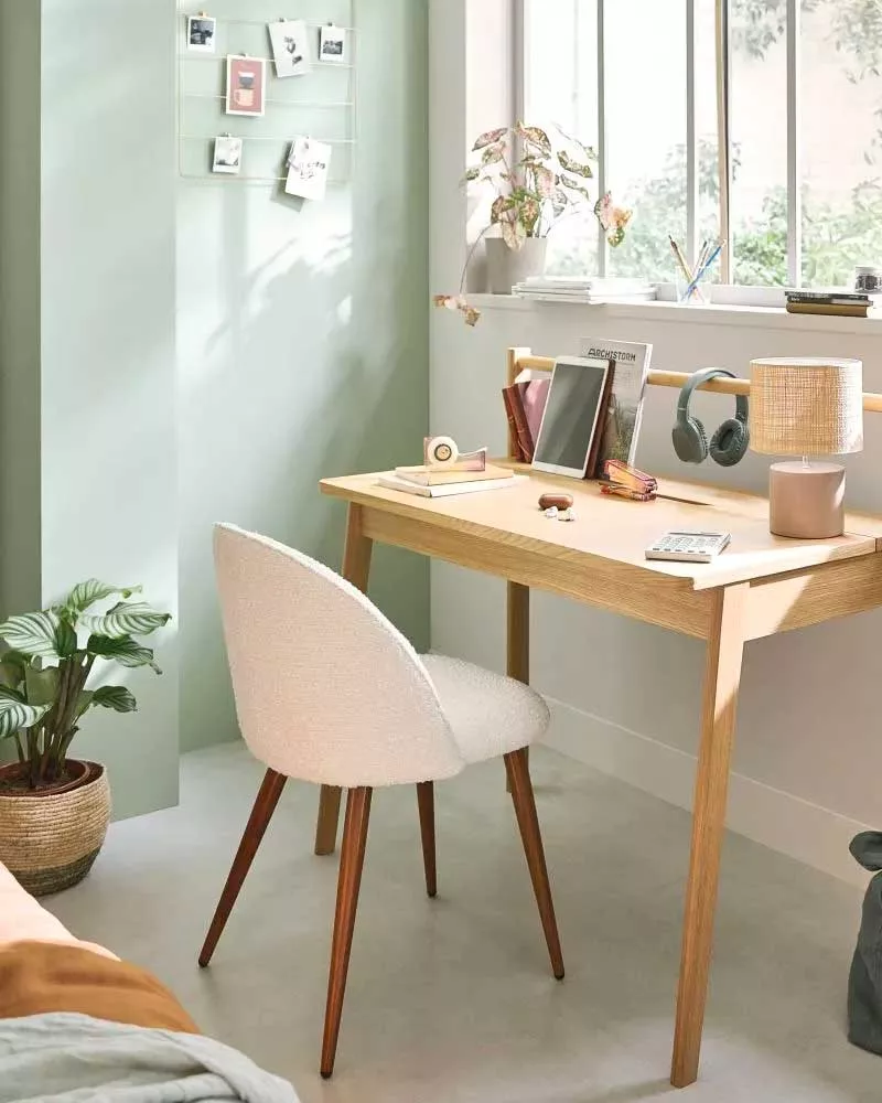 chaise scandinave laine bouclette