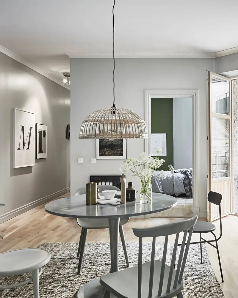 deco appartement nature vert kaki salle a manger