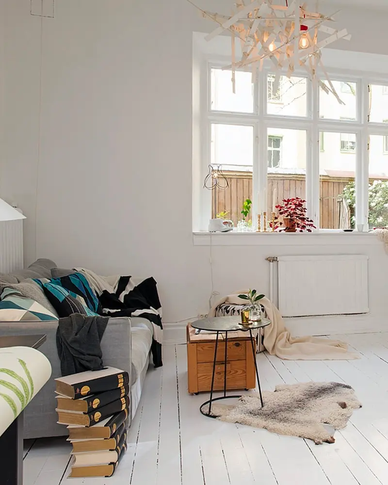 deco appartement recup noir blanc salon