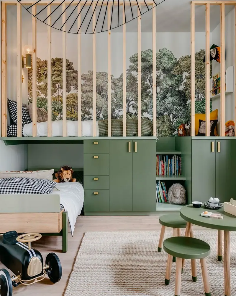 deco chambre enfant nature moderne