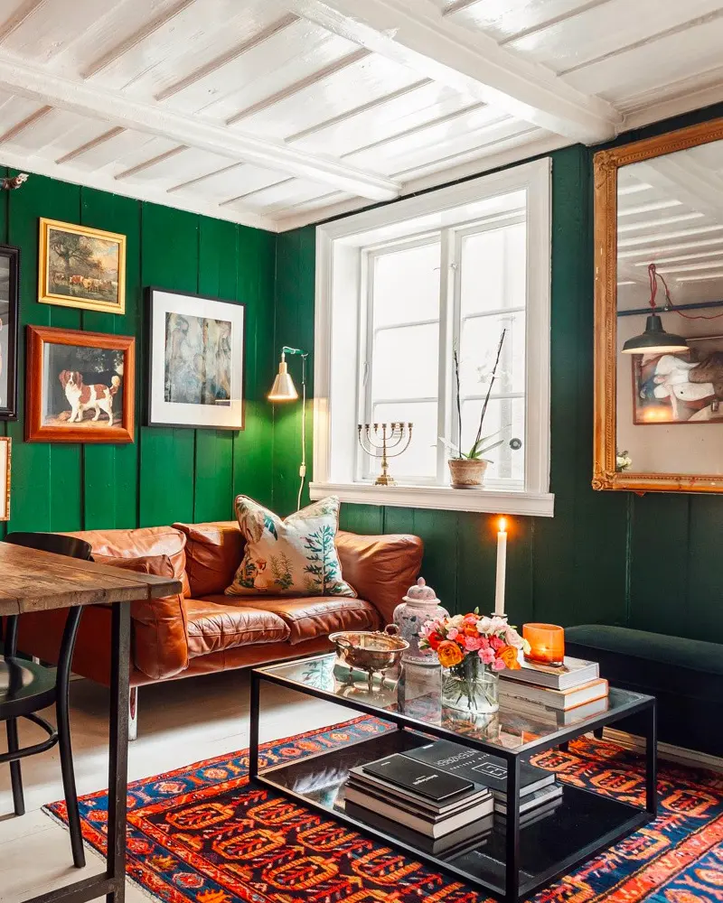 deco cosy cocooning vert bleu salon