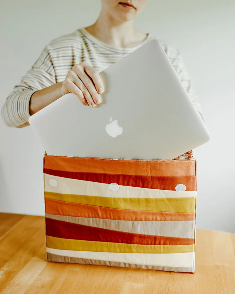 housse ordinateur diy patchwork